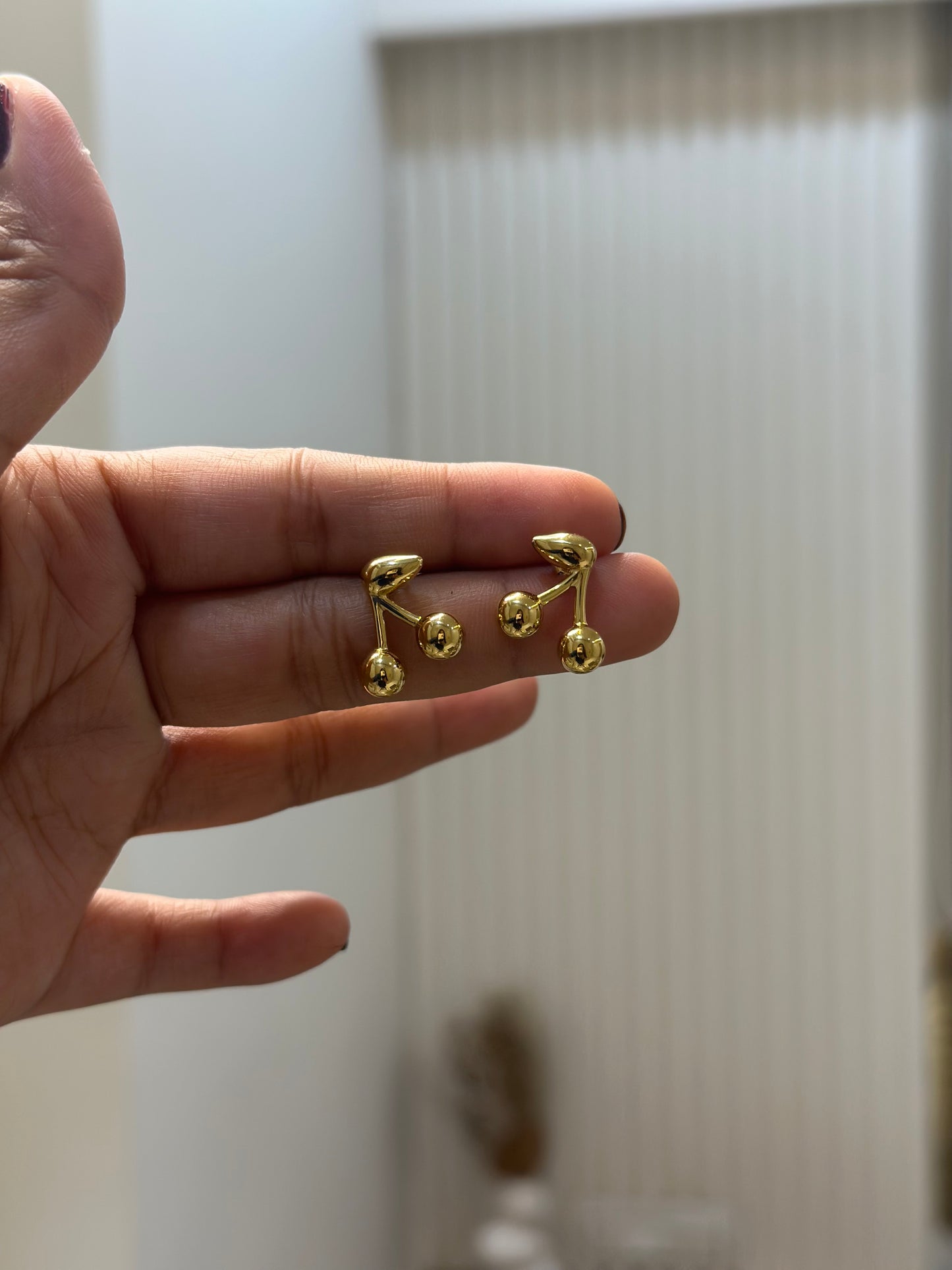 Cherry statement studs