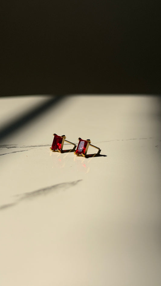 Ruby stud earrings