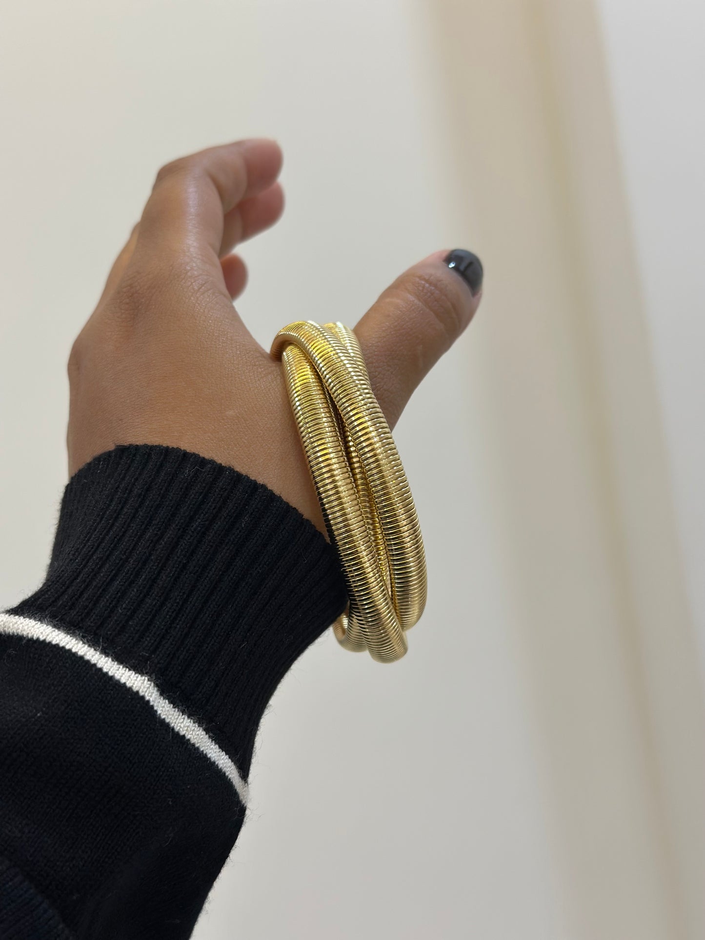 Triple layer spiral bracelet
