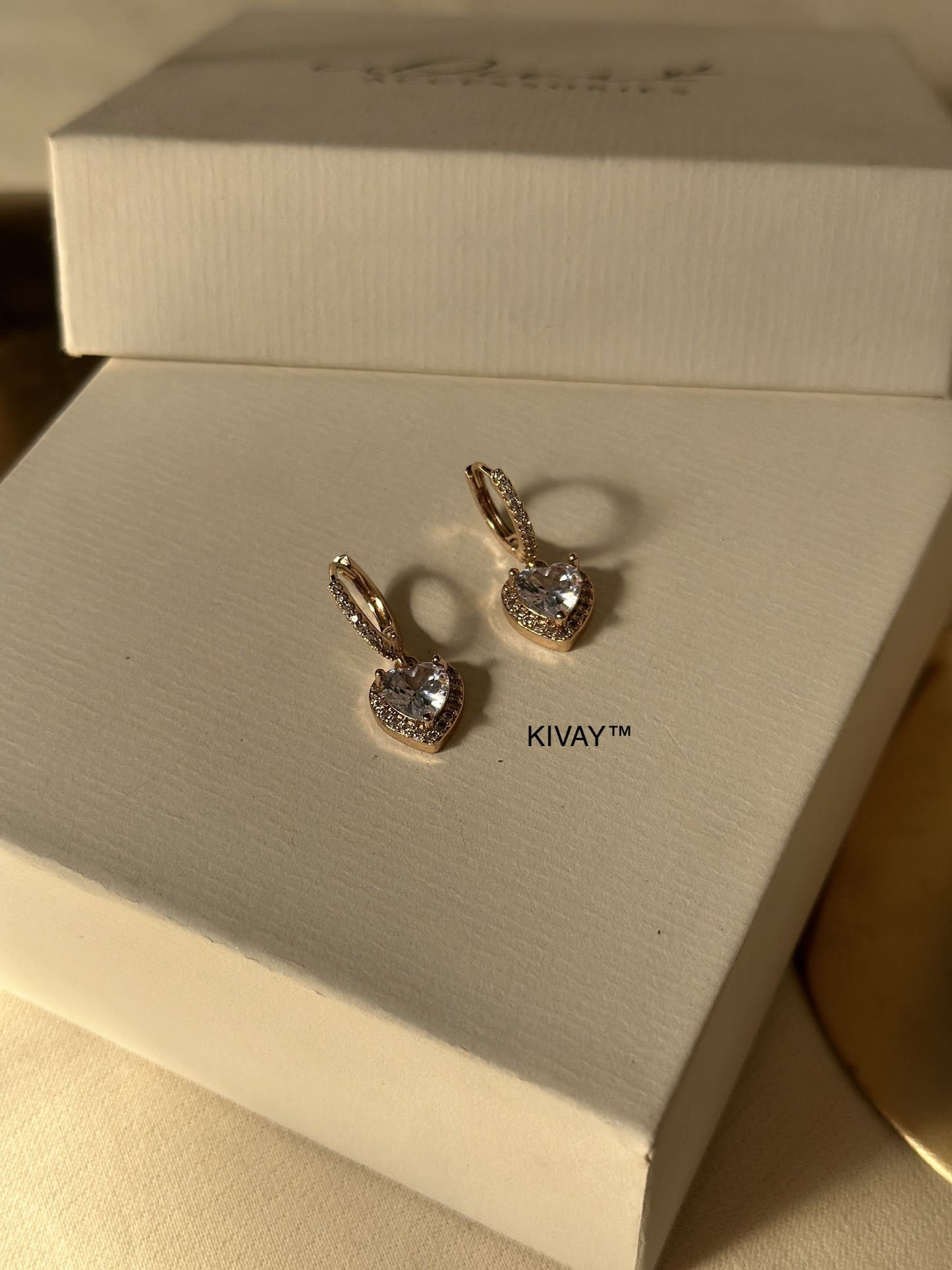 Rosegold Drop Heart Earrings