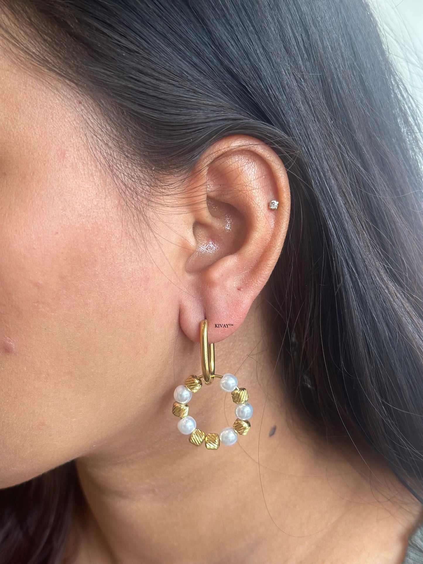 Amore two way pearl earrings