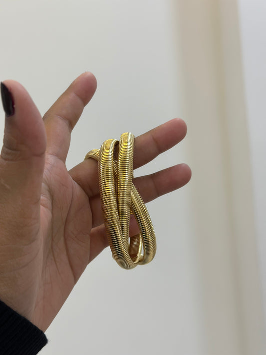 Triple layer spiral bracelet