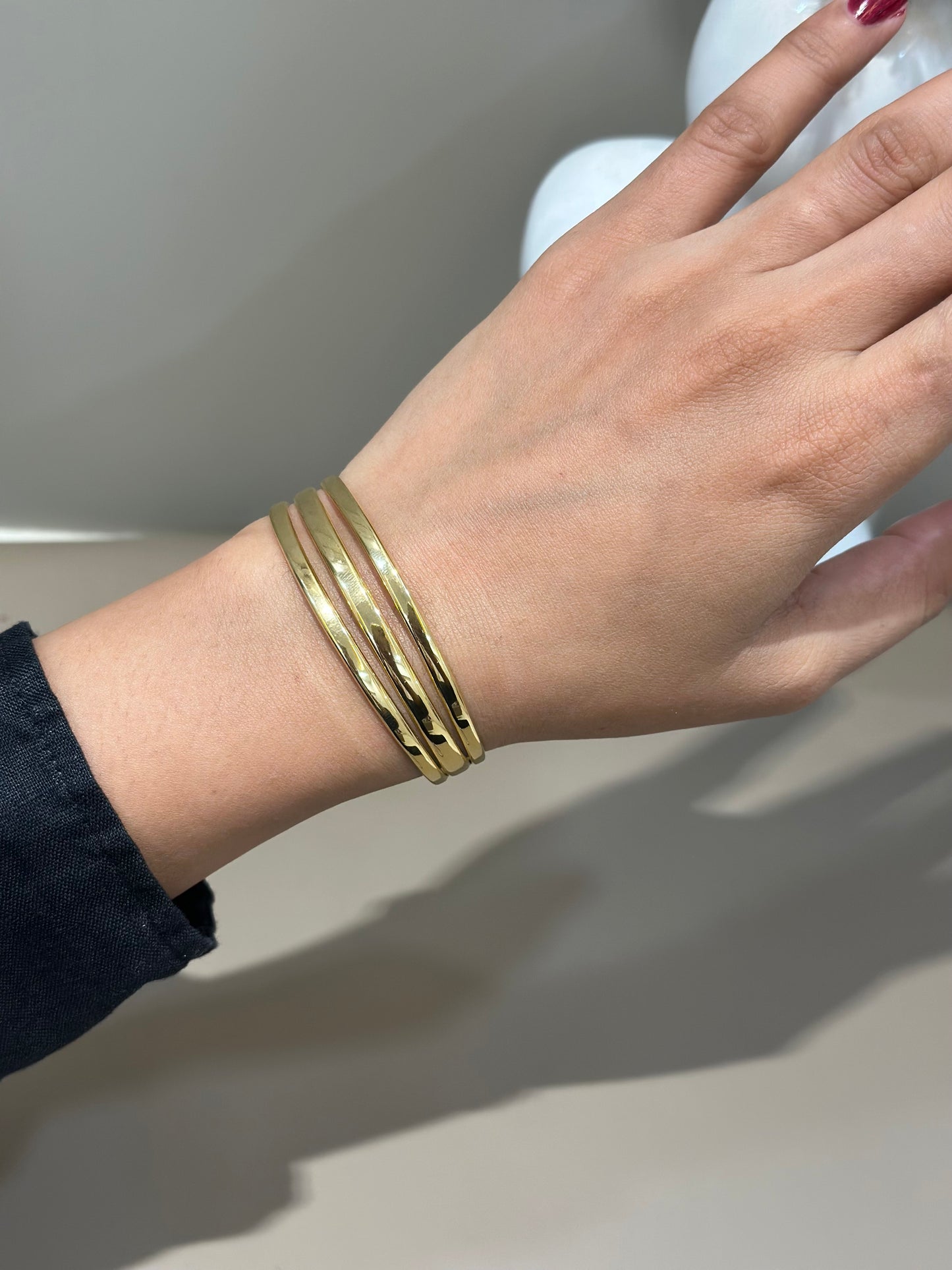 Stacked golden cuff bracelet
