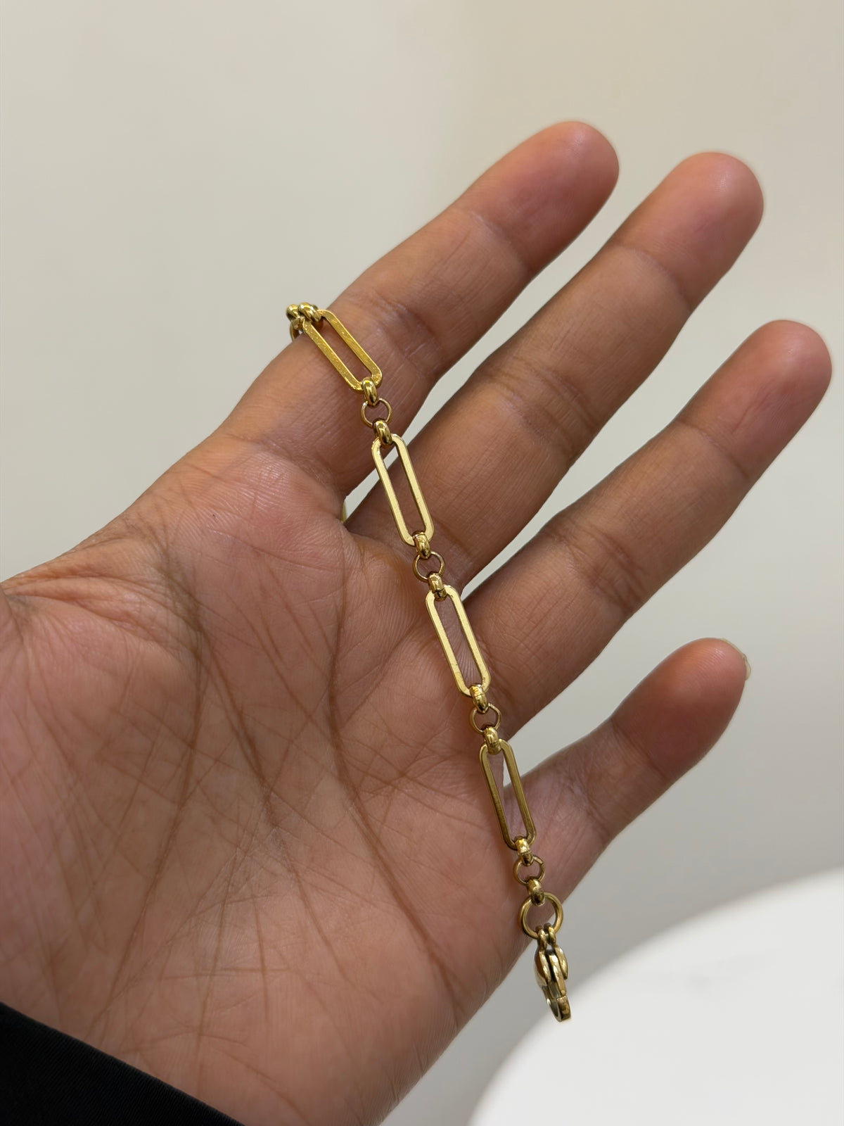 Figaro paperclip staple bracelet