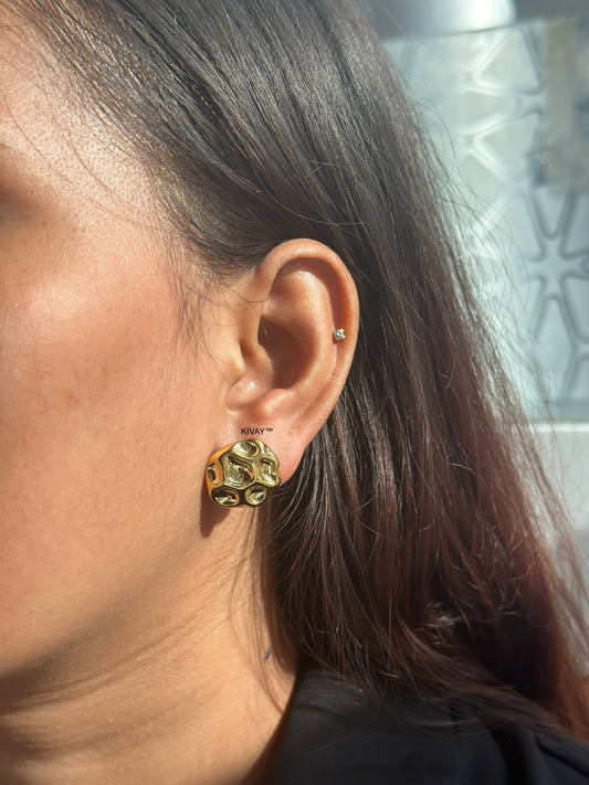 Textured Oval Earring