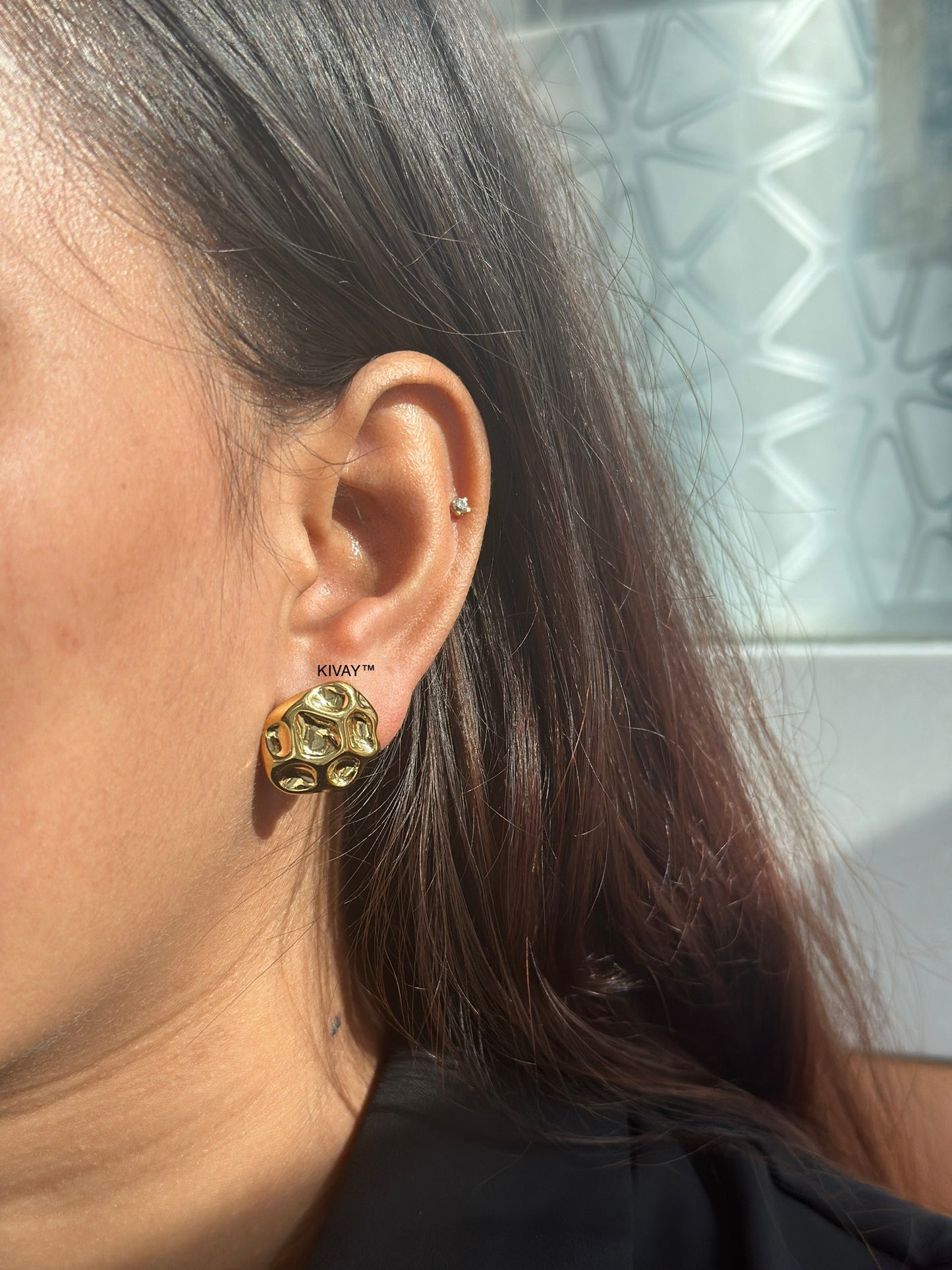 Textured Oval Earring