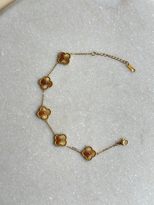 Gold Floral Chain Bracelet