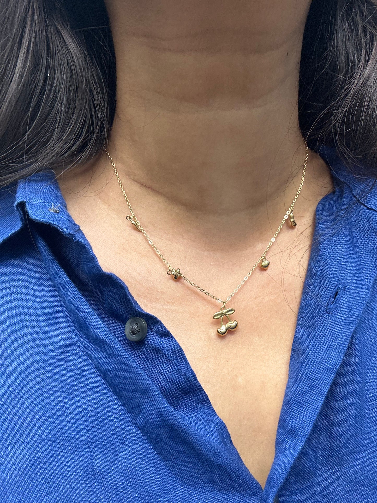 Cherry multi-charm necklace