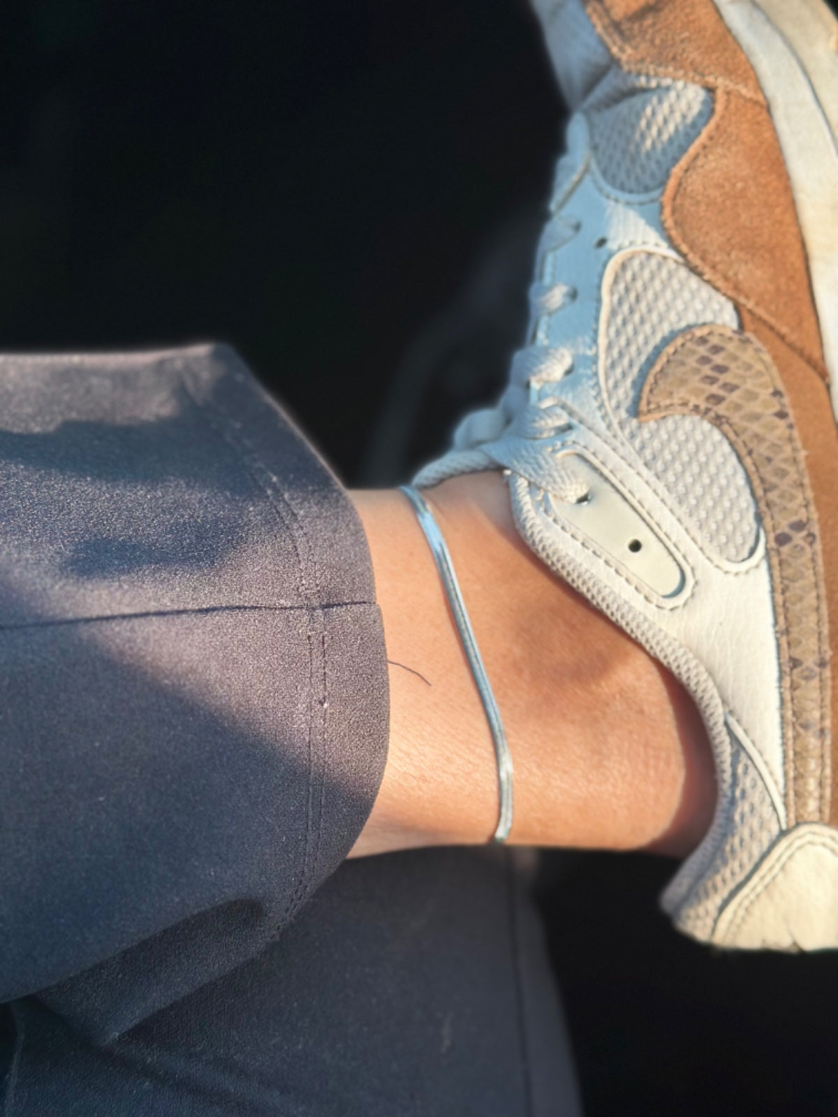 Snake Chain Silver Anklet