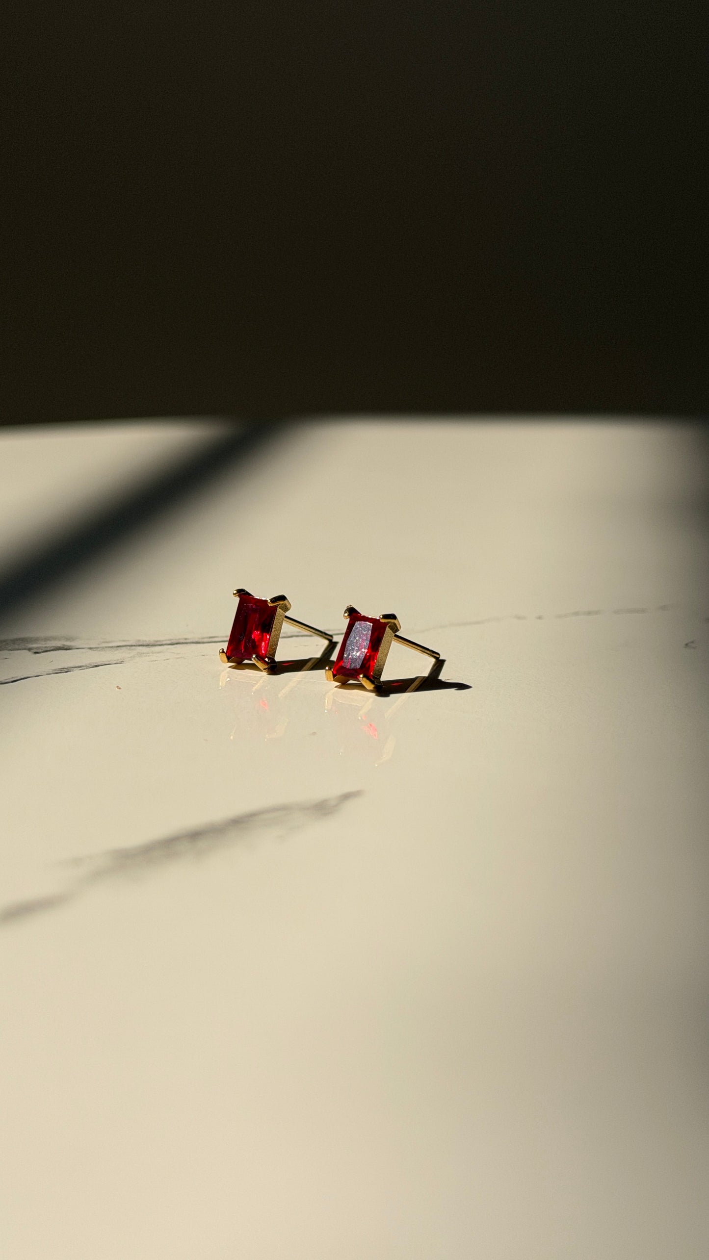 Ruby stud earrings