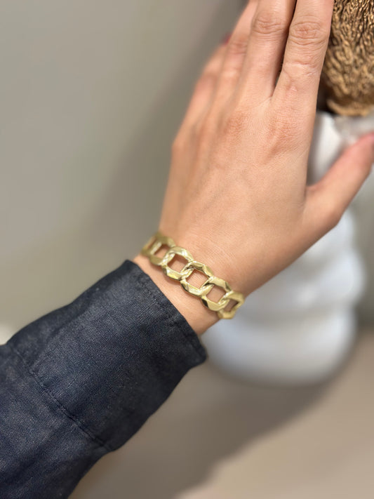 Chunky adjustable handcuff bracelet
