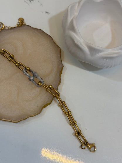 Luxe rosa chunky statement bracelet