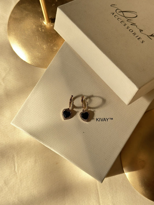 Rosegold Drop Heart Earrings
