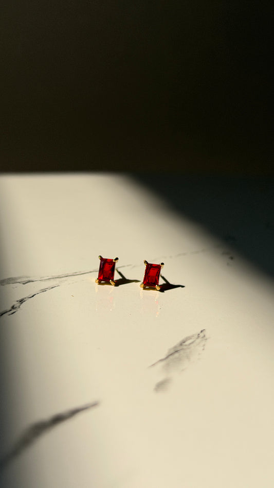 Ruby stud earrings
