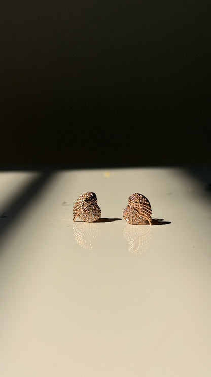 Lily heart stud earrings