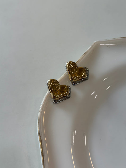 Luxe structured heart earrings