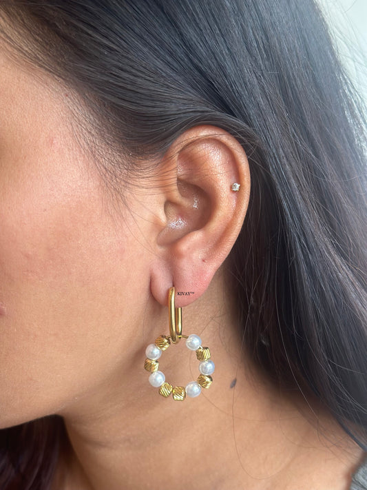 Amore two way pearl earrings