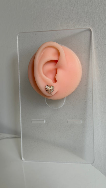 Lily heart stud earrings