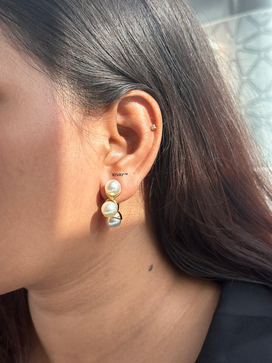 Amesta pearl statement earrings