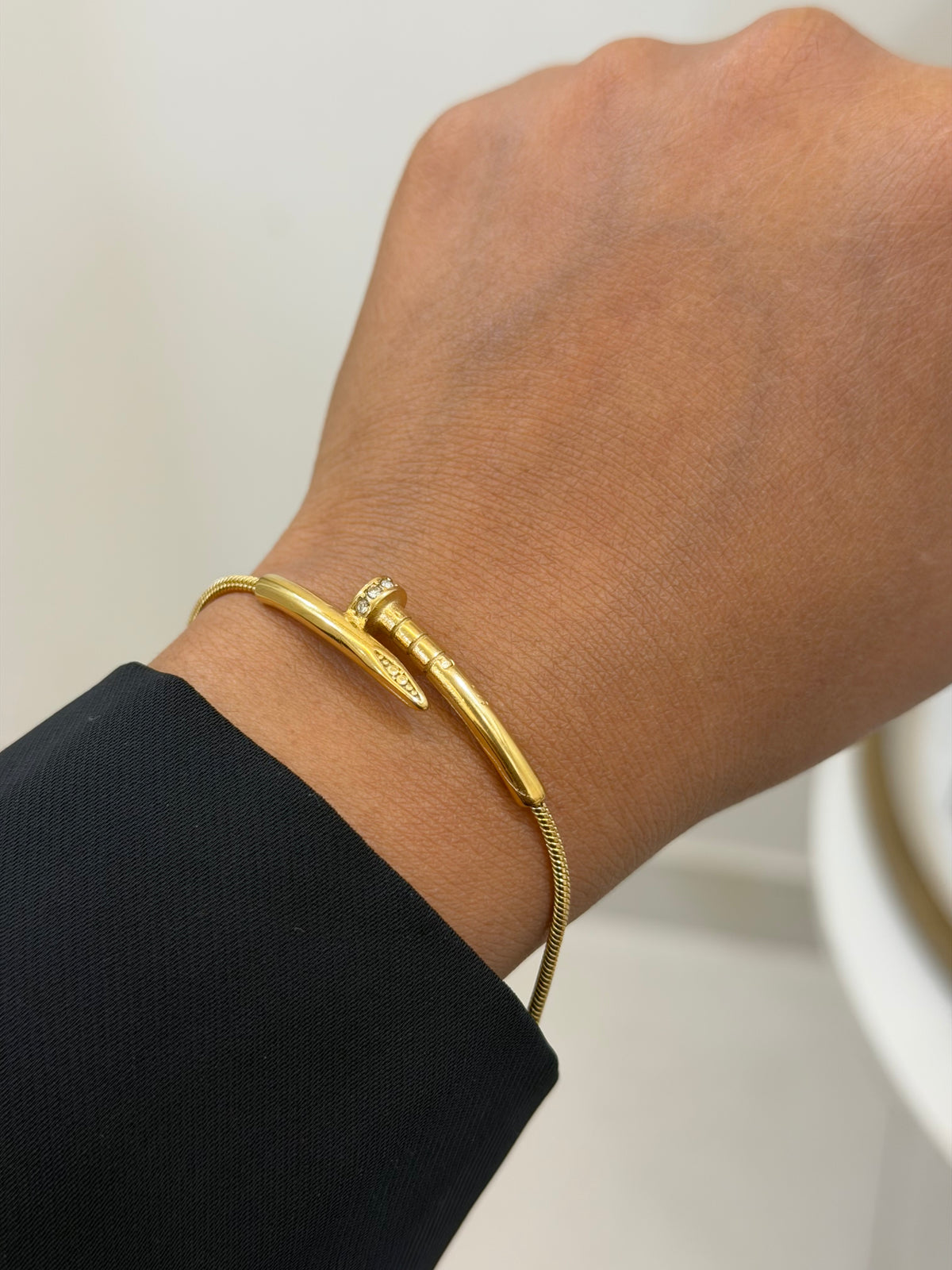 Luxe studded nail chain bracelet