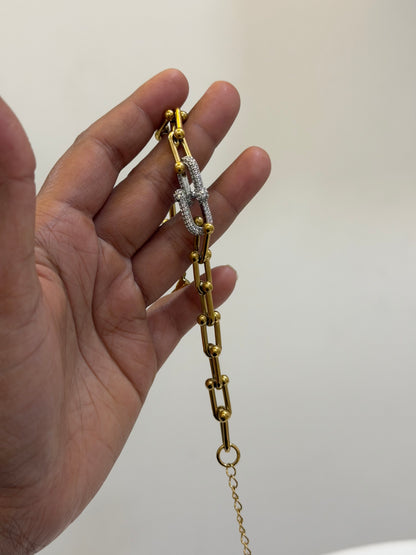 Luxe rosa chunky statement bracelet