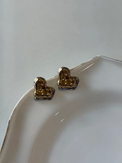 Luxe structured heart earrings