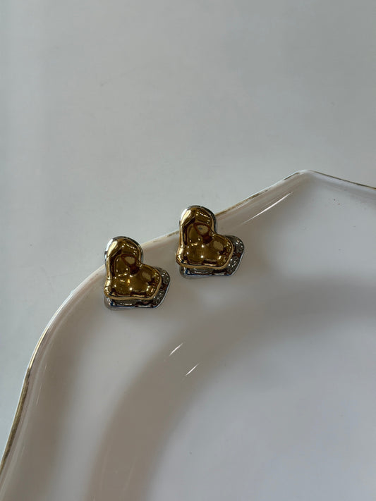 Luxe structured heart earrings