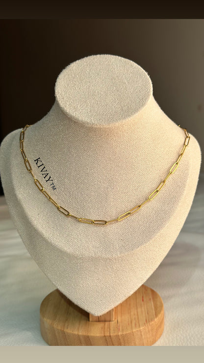 Gold paperclip chain