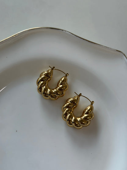 Croissant chunky hoop earrings