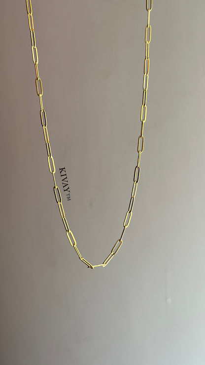 Gold paperclip chain