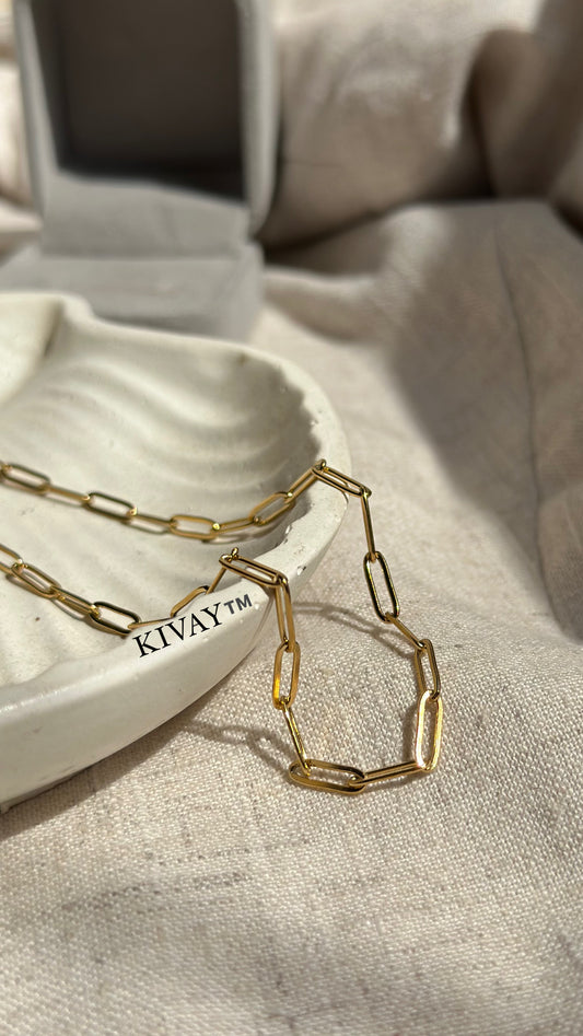 Gold paperclip chain