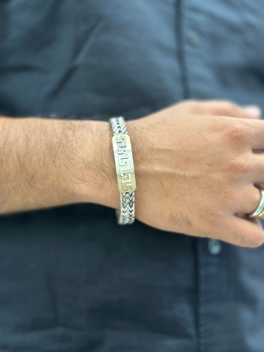 Grid silver Chain bracelet