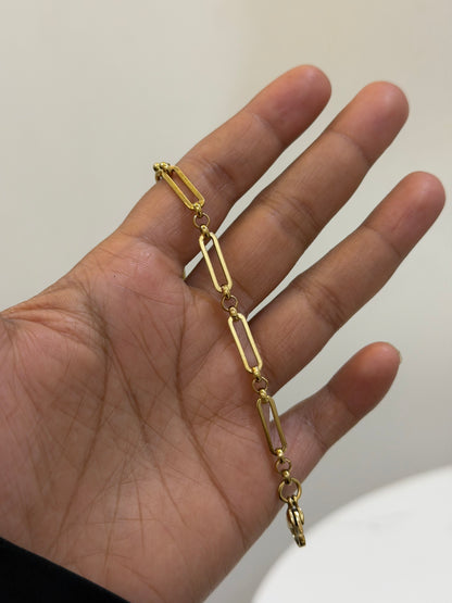 Figaro paperclip staple bracelet