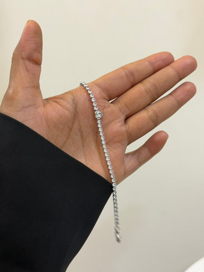 Zovi studded heart tennis bracelet