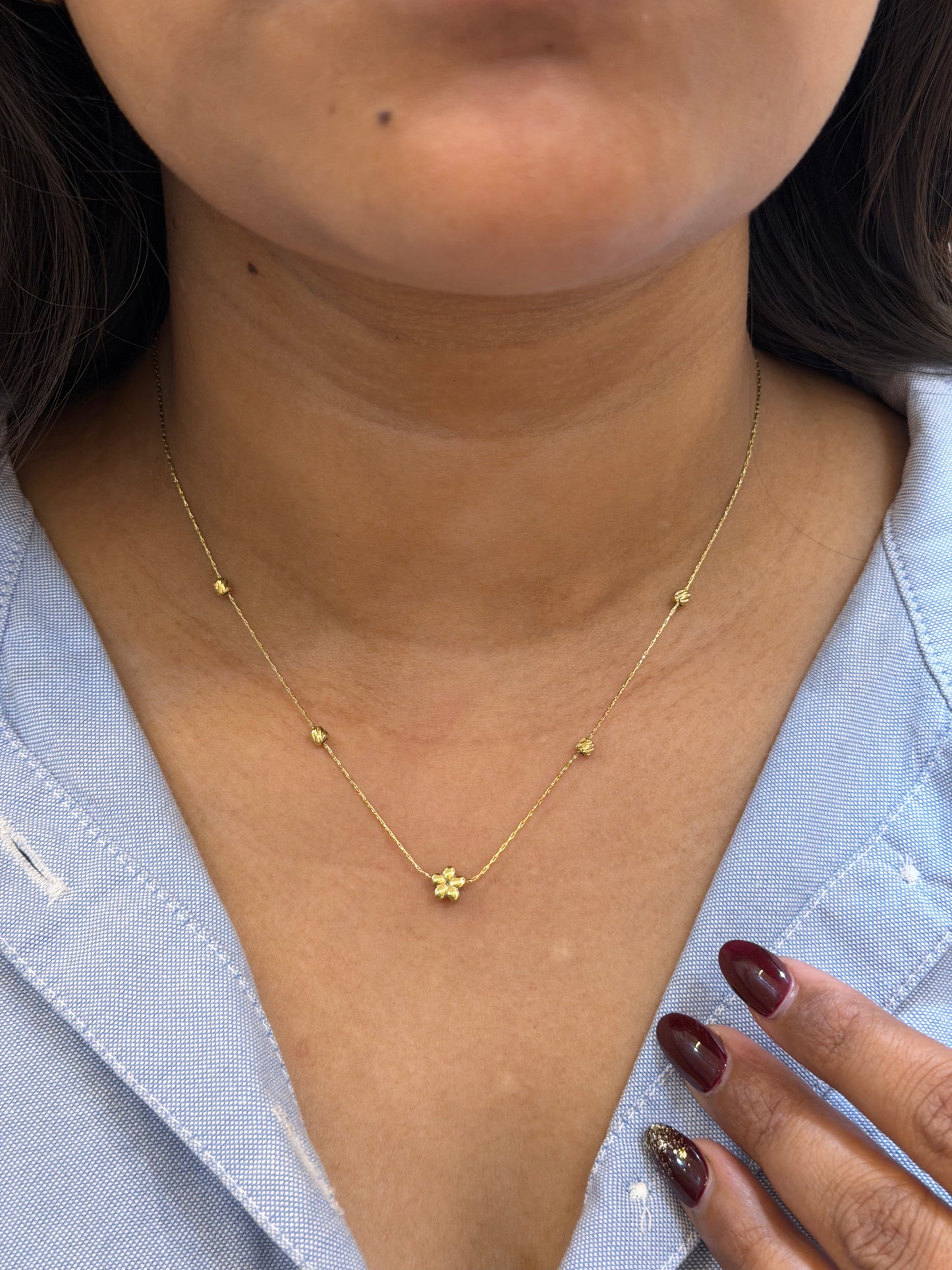 Floral stackable statement neckalce