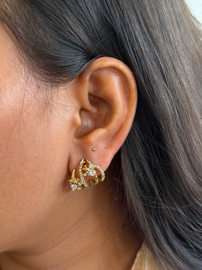 Arc multi-piercing look statement earrings