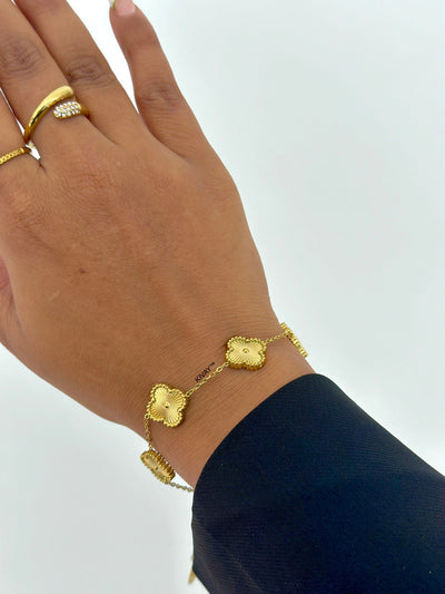 Gold Floral Chain Bracelet