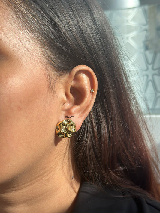 Textured Oval  Earring