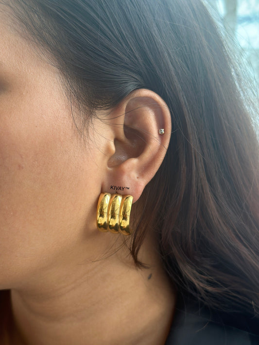 Gold Duffle Earring