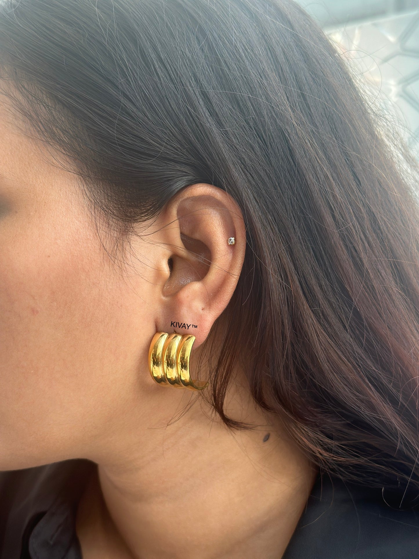 Gold Duffle Earring