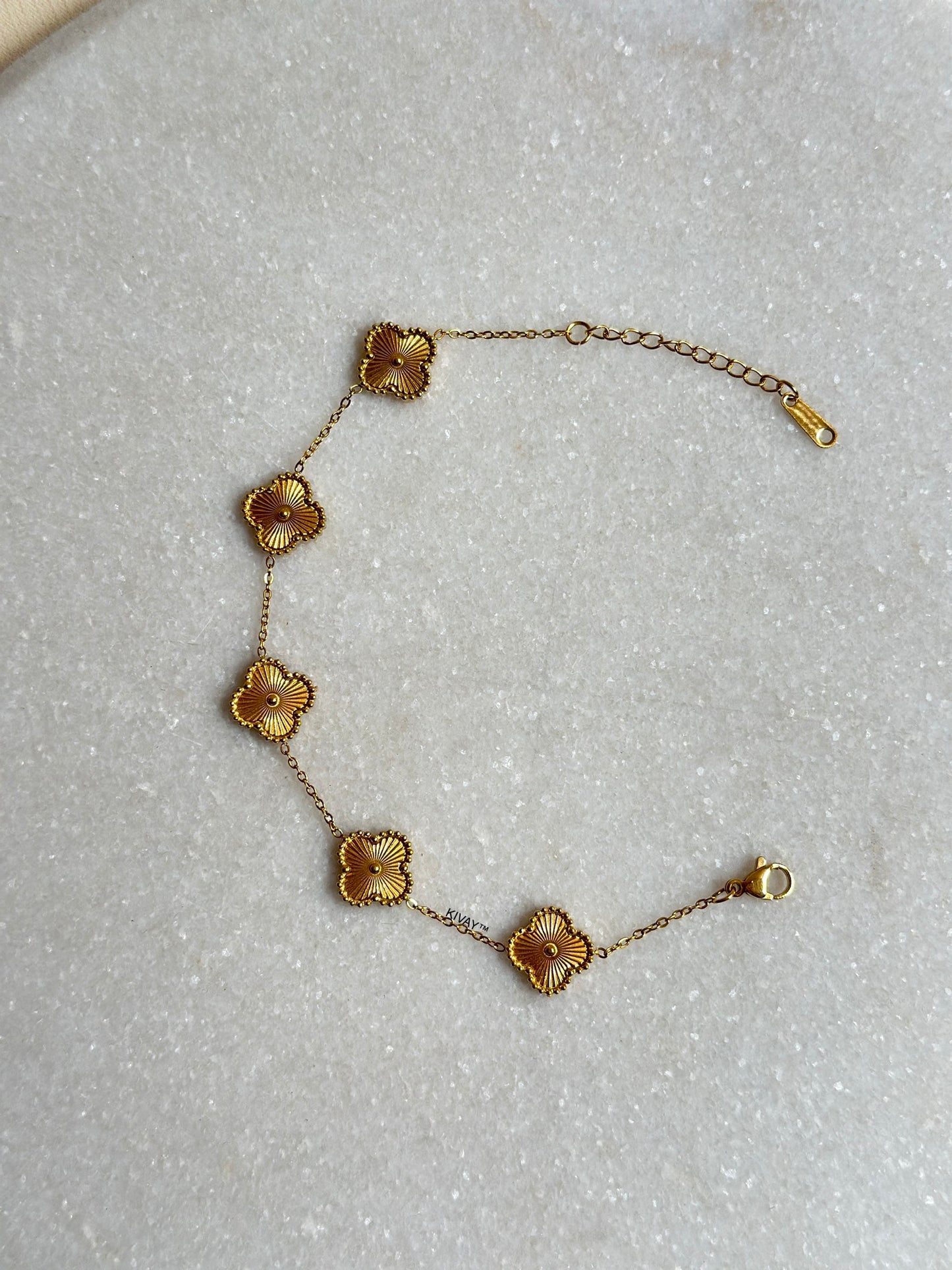 Gold Floral Chain Bracelet