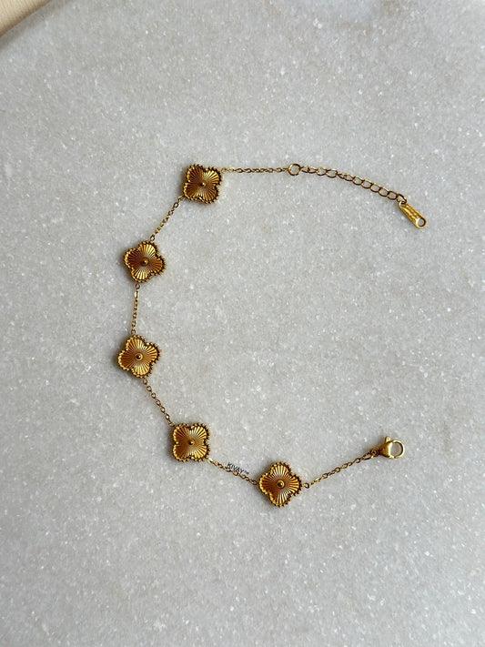Gold Floral Chain Bracelet