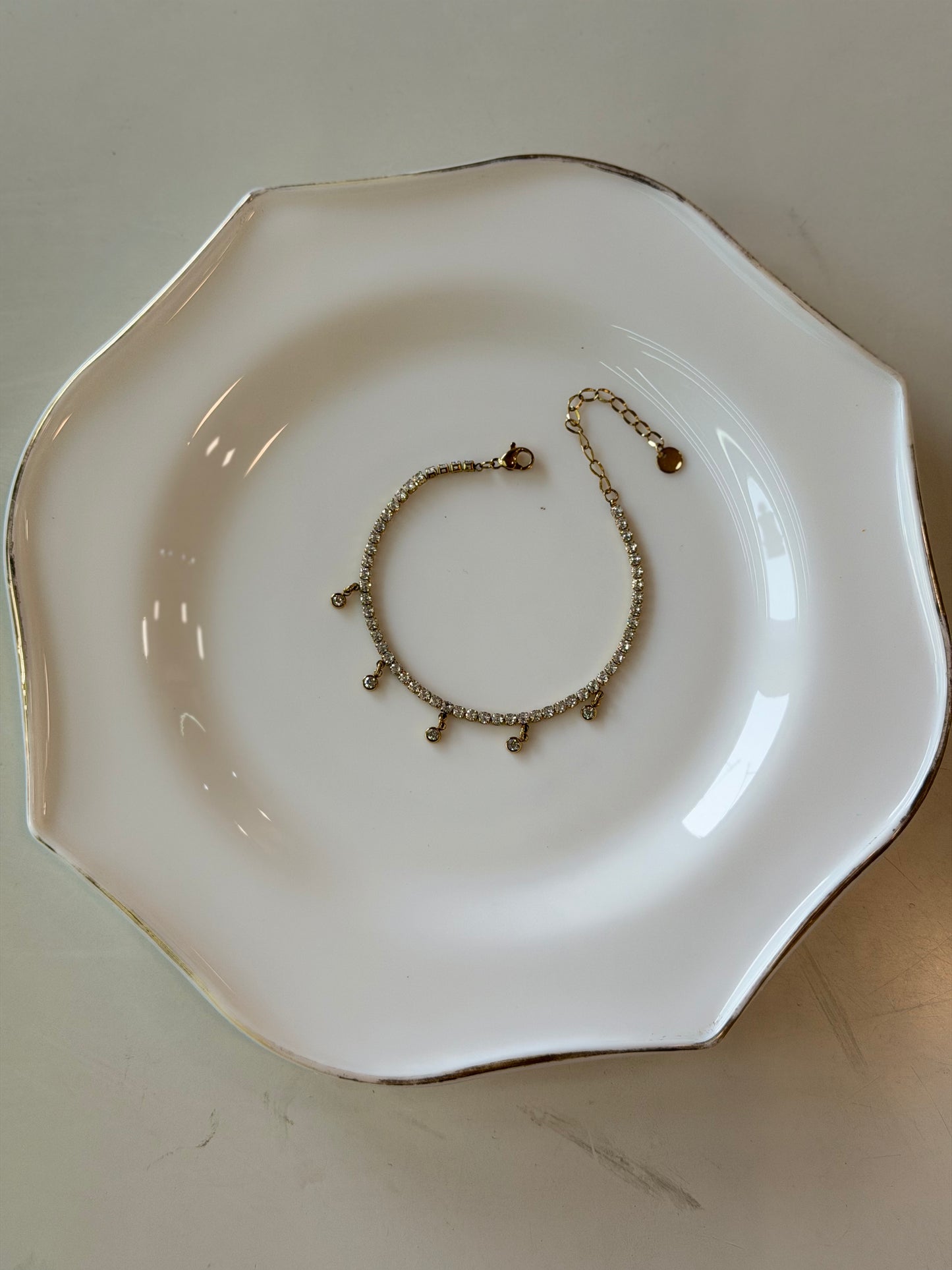Luxe Ziva tennis bracelet with danglers