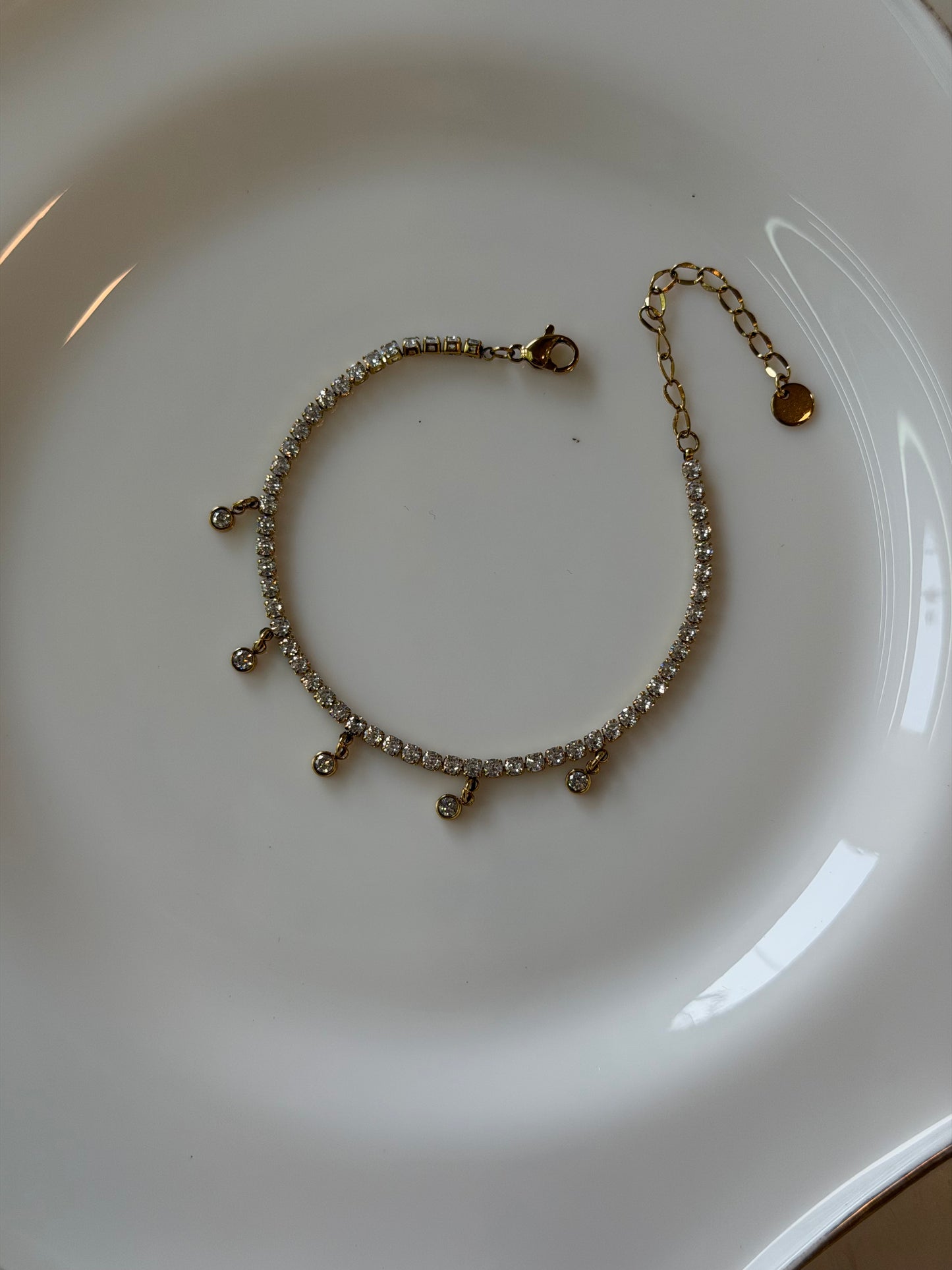 Luxe Ziva tennis bracelet with danglers