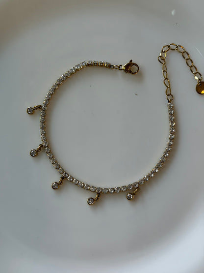 Luxe Ziva tennis bracelet with danglers
