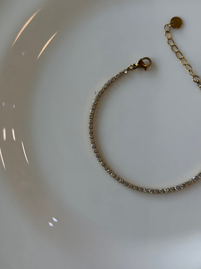 Aura minimal tennis bracelet