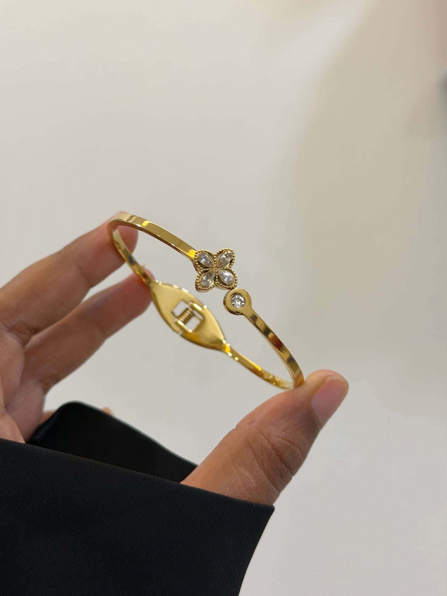 Studded clover bracelet