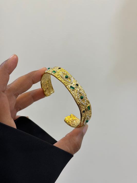 Onyx statement cuff bracelet