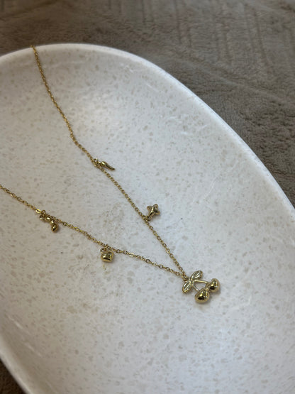 Cherry multi-charm necklace