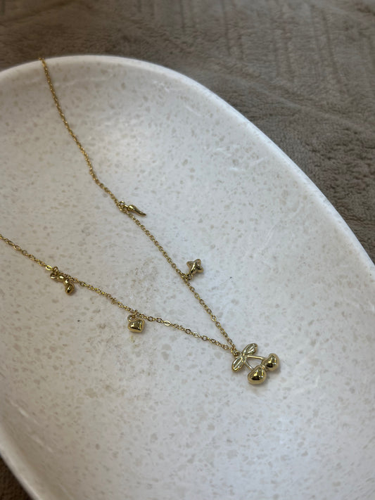 Cherry multi-charm necklace